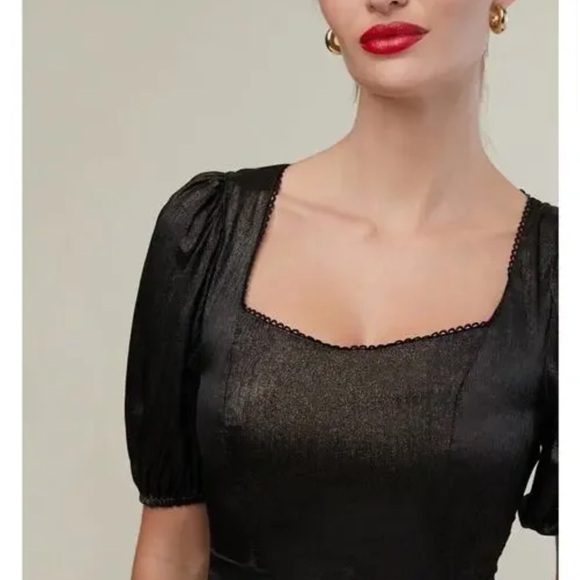 Rachel Parcell metallic square neckline dress Sz 8 - Picture 2 of 6